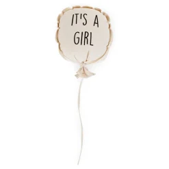 Ballon Toile - It's A Girl - Décoration Murale - 35x26x8 Cm