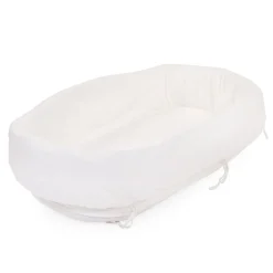 Berceau en rotin couverture rectangulaire jersery blanc cassé