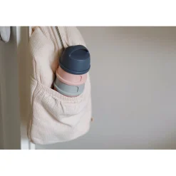 Boîte doseuse de lait 4 compartiments empilables Gris/Rose