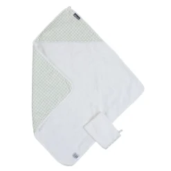 Cape De Bain + Gant - 80x80 Cm - Jersey - Forêt - Mousseline