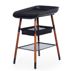 Evolux Table à Langer - Noyer / Noir