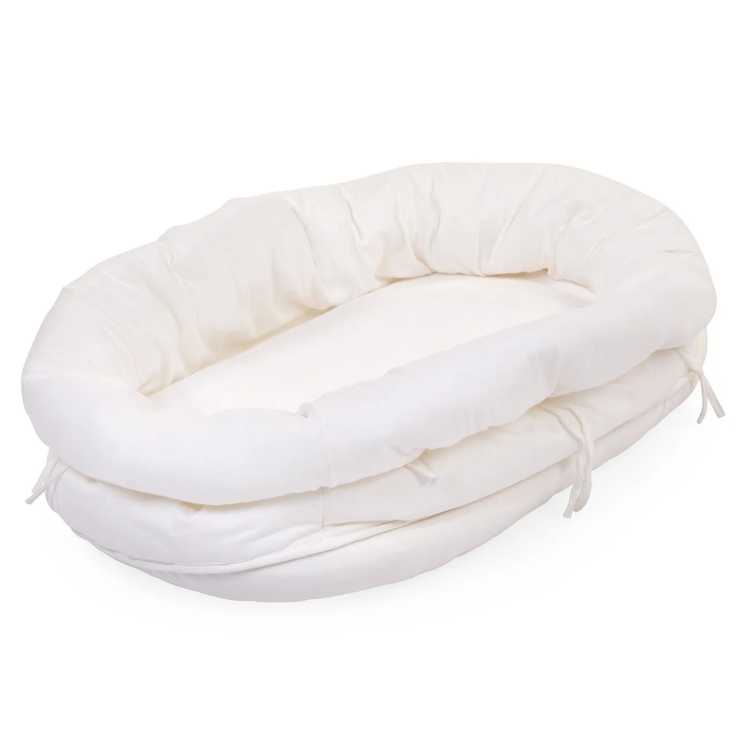 Housse de berceau en rotin jersery blanc cassé