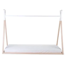 Lit Tipi Junior - 90x200 Cm - Bois - Naturel Blanc