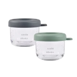 Lot de 2 portions verre 150 ml Mineral / Vert sauge
