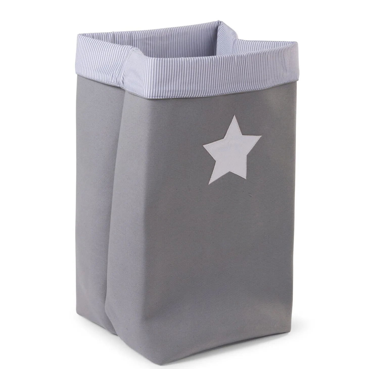 Panier De Rangement - 32x32x60 Cm - Toile - Gris Rayures
