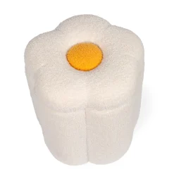 Pouf + Coffre à jouets Fleur blanc cassé