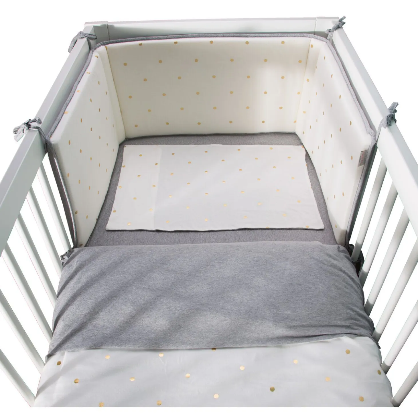 Protection Lit - 35x170 Cm - Jersey - Gold Dots