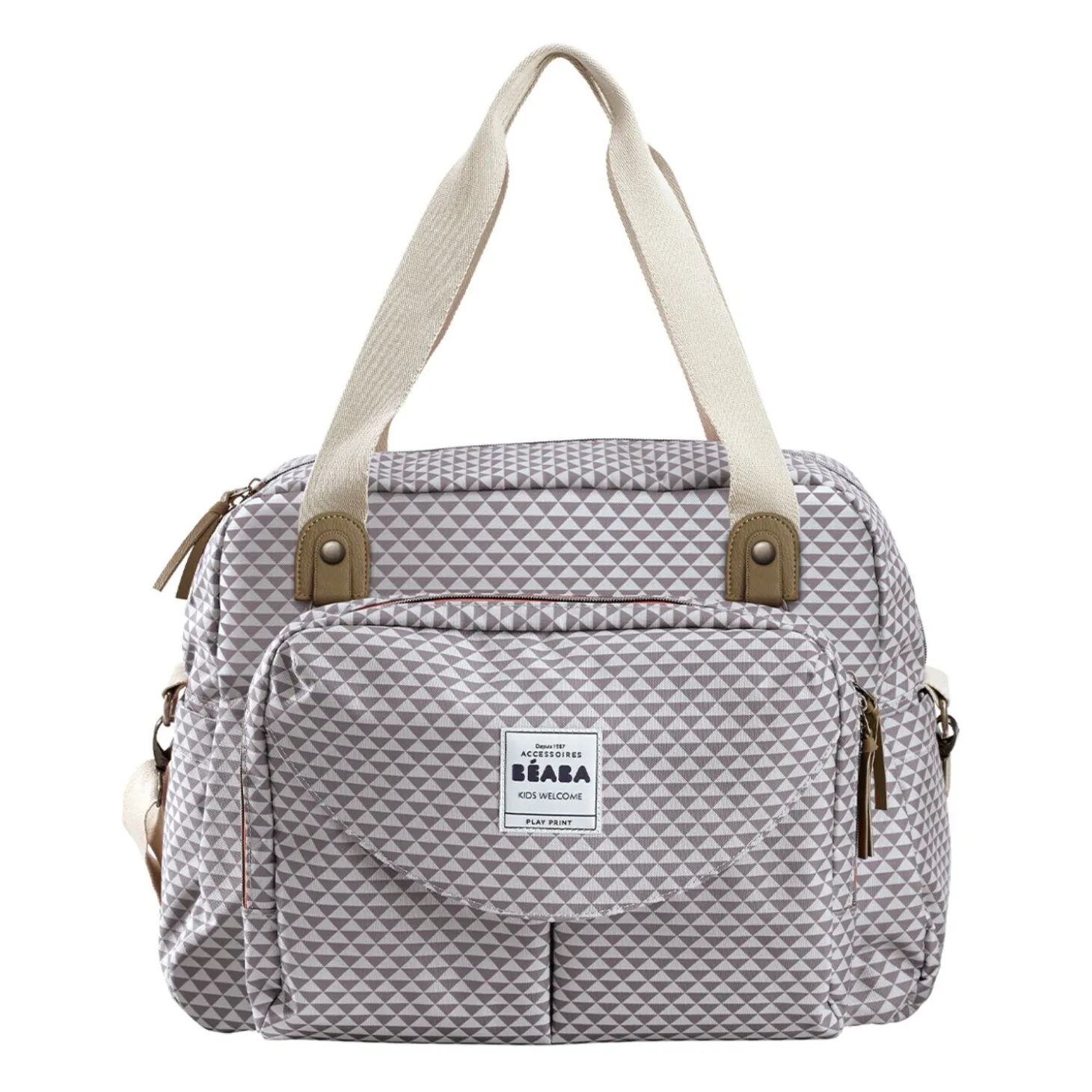 Sac à langer Genève Play print Gris/Corail