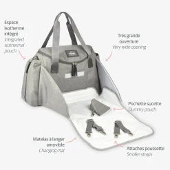 Sac à langer Sydney Gris chiné
