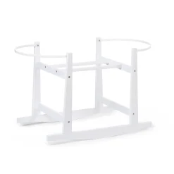 Support à bascule panier à moïse en bois blanc