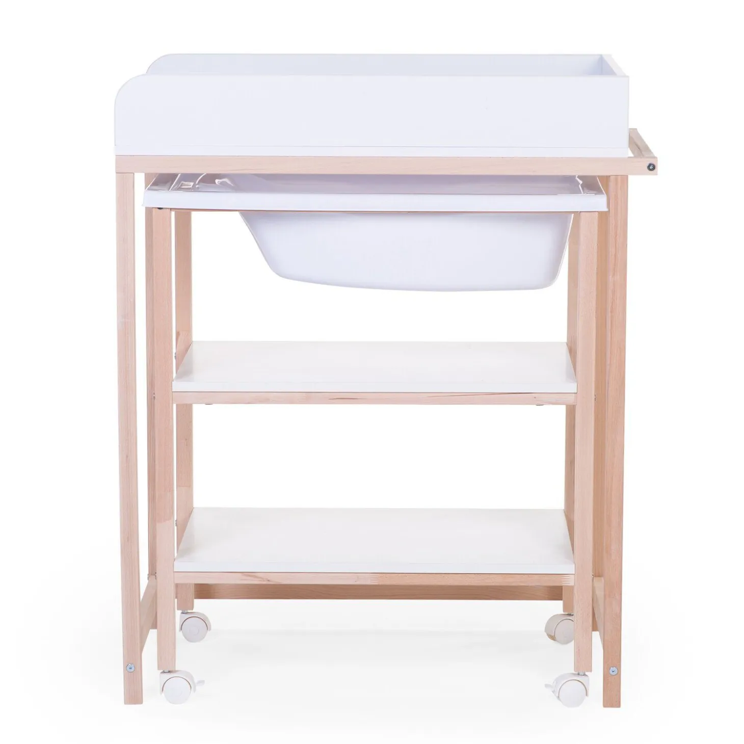 Table à langer baignoire naturel blanc