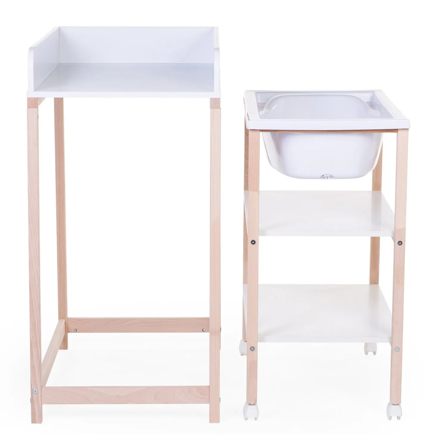 Table à langer baignoire naturel blanc