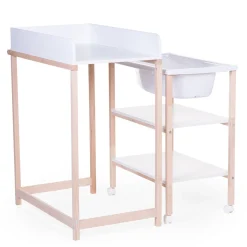 Table à langer baignoire naturel blanc