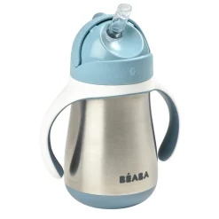 Tasse paille inox 250ml Bleu